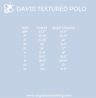 Davis Textured Polo - Varsity Stripe - Sugar Bee Clothing