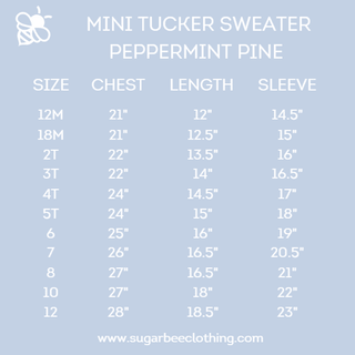 Tucker Crew Sweater - Peppermint Pines - Sugar Bee Clothing