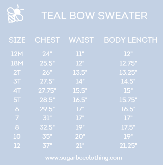 Sadie Teal Bow Sweater - Evergreen