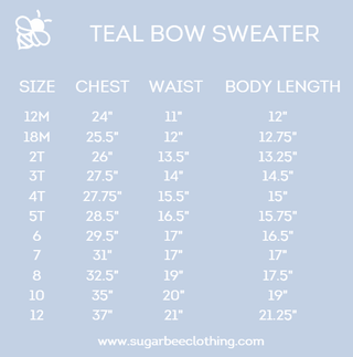 Sadie Teal Bow Sweater - Evergreen - Sugar Bee Clothing