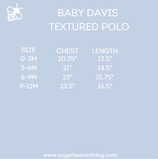 Baby Davis Textured Polo - Varsity Stripe - Sugar Bee Clothing