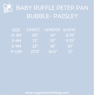 Baby Paisley Ruffle Peter Pan Bubble - Orchard Prep - Sugar Bee Clothing