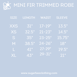 Mini Eleanor Fur Trimmed Robe - Navy - Sugar Bee Clothing