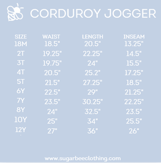 Emmett Corduroy Jogger - Chestnut - Sugar Bee Clothing