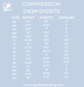 Compression Swim Shorts - Sunshine Surf - Sugar Bee Clothing