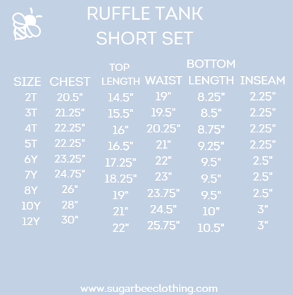 Lucille Ruffle Tank Shorts Set - Rainbow Shells - Sugar Bee Clothing