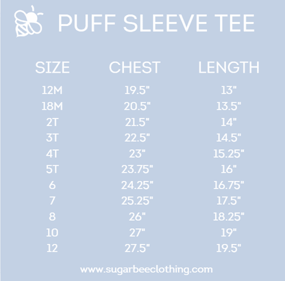 Amelia Puff Sleeve Tee - Double Play - Sugar Bee Clothing