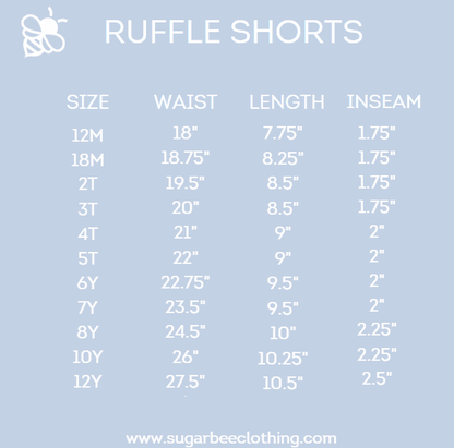 Rose Ruffle Shorts - Clover Court - Sugar Bee Clothing