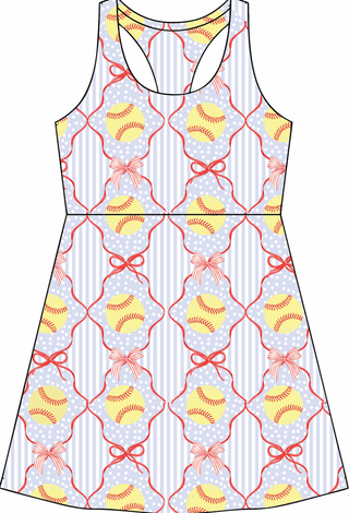 *PREORDER* Mini Jackie Halter Tennis Dress - Softball Sweetheart - Sugar Bee Clothing