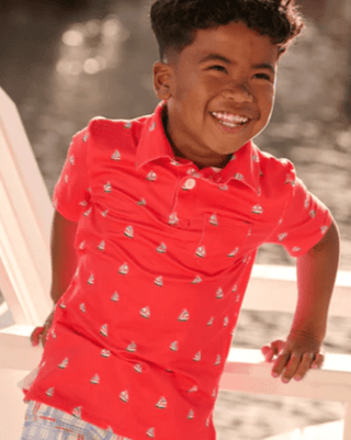 Davis Pocket Polo - Sailboats - Sugar Bee Clothing