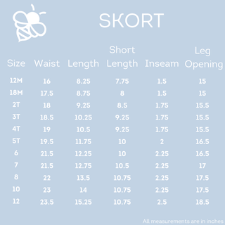 Pocket Skort - Pink Apples on Blue - Sugar Bee Clothing