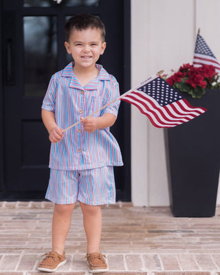 Craig Woven Short Set - USA Stripes - Sugar Bee Clothing