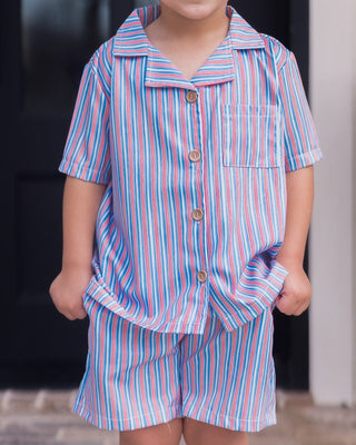 Craig Woven Short Set - USA Stripes - Sugar Bee Clothing