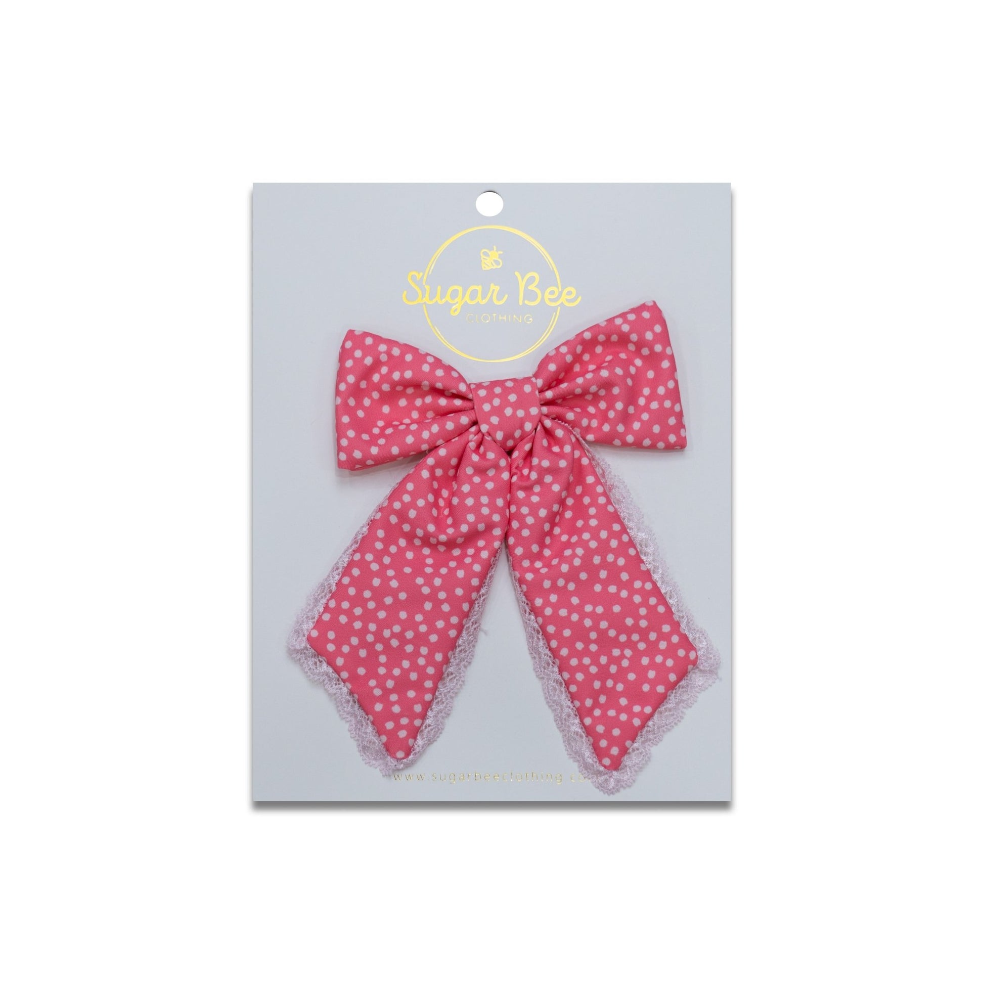 Hairbow - Pink Dot - Sugar Bee Clothing