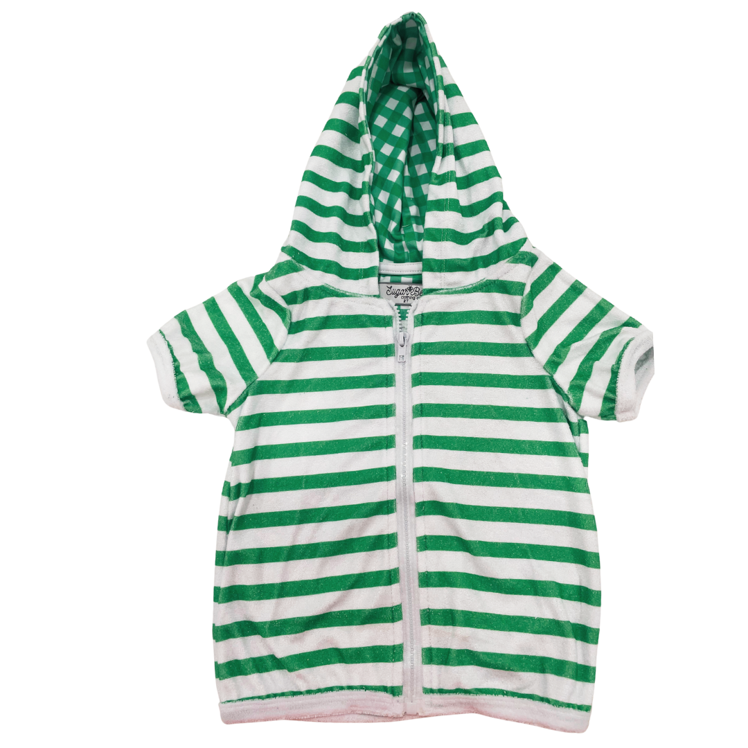 Boy Swim Cover Up - Green Stripe