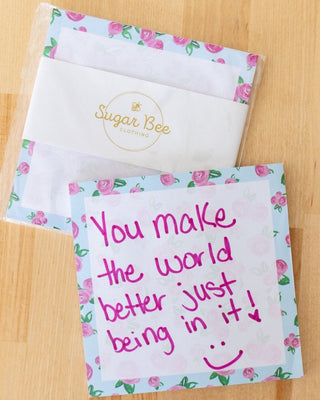 Lunch Bag Notes - Watercolor Roses - Sugar Bee Clothing