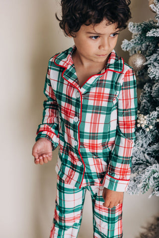 Christmas Plaid - Button Down Pajamas - Sugar Bee Clothing