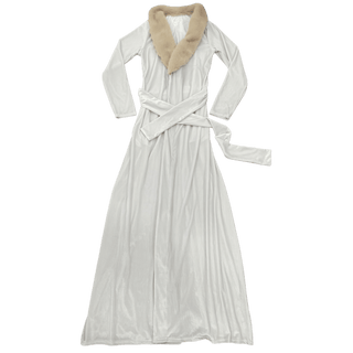 Eleanor Fur Trimmed Robe - Cafe Au Lait - Sugar Bee Clothing