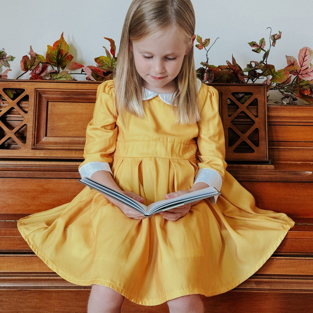 Mini Mabel Peter Pan Dress - Amber