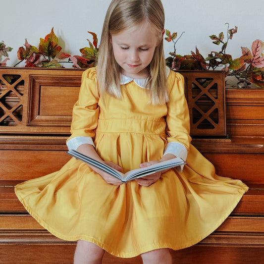 Mini Mabel Peter Pan Dress - Amber