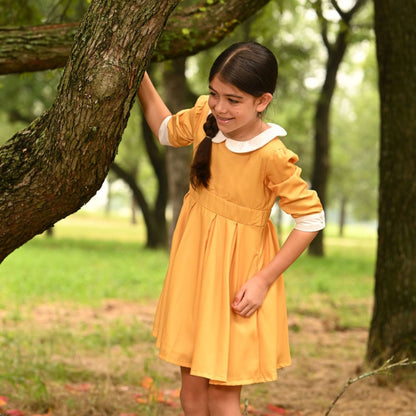 Mini Mabel Peter Pan Dress - Amber