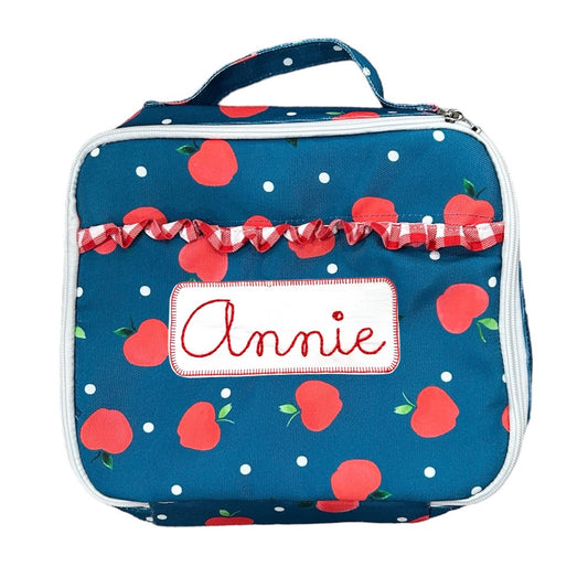 Lunch Bag - Apples on Navy PREORDER SHIPS JUNE