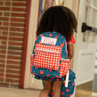 Backpack - Apples on Navy - Sugar Bee Clothing