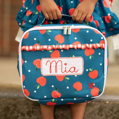 Lunch Bag - Apples on Navy PREORDER SHIPS JUNE