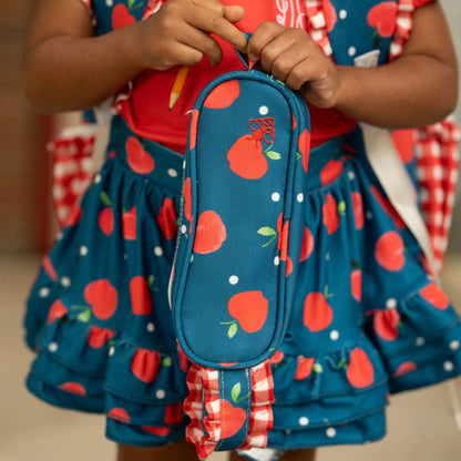 Pencil Case - Apples on Navy