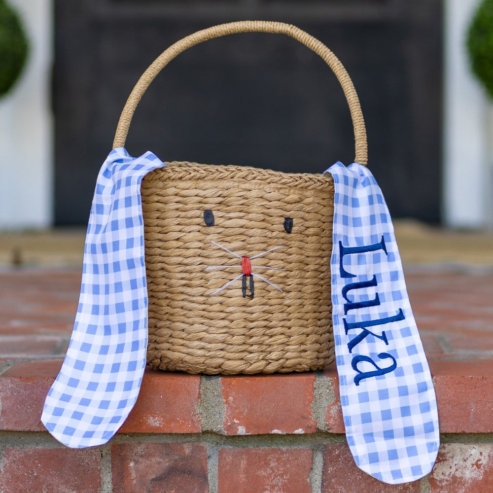Easter Basket - Blue Gingham Bunny