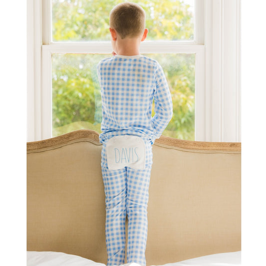 Buttflap Pajamas - Blue Gingham