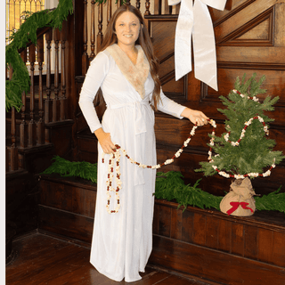 Eleanor Fur Trimmed Robe - Cafe Au Lait - Sugar Bee Clothing