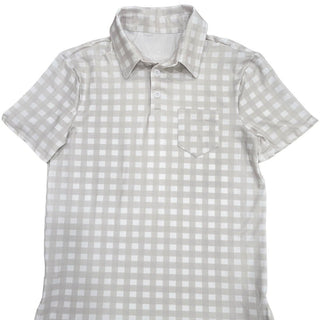 Davis Pocket Polo - Cafe Au Lait Gingham - Sugar Bee Clothing
