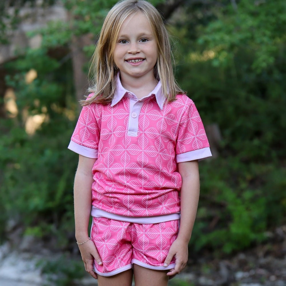 Priscilla SS Polo Short Set - Canyon Rose - Sugar Bee Clothing