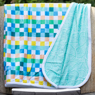 Swim Towel - Clubhouse Check - Sugar Bee Clothing