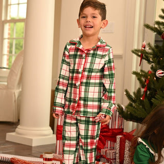 Christmas Plaid - Button Down Pajamas - Sugar Bee Clothing