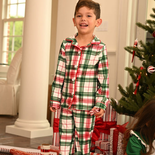 Christmas Plaid - Button Down Pajamas