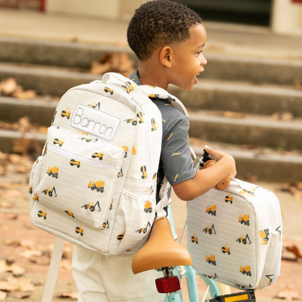 Backpack - Construction on Grey – Sugar Bee Clothing