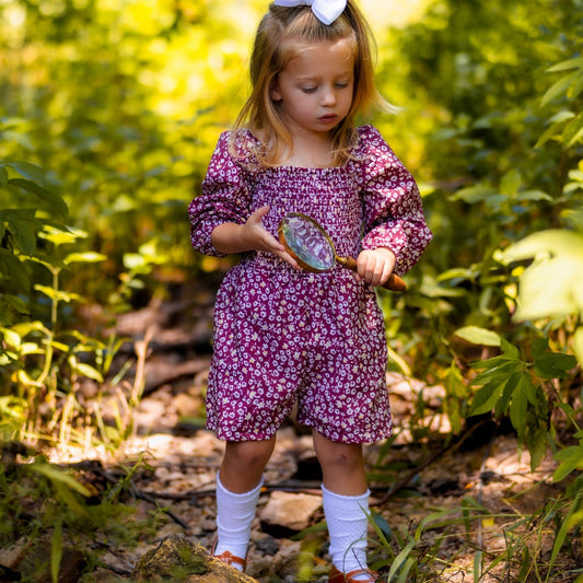 Rosie LS Smocked Romper - Petite Prairie