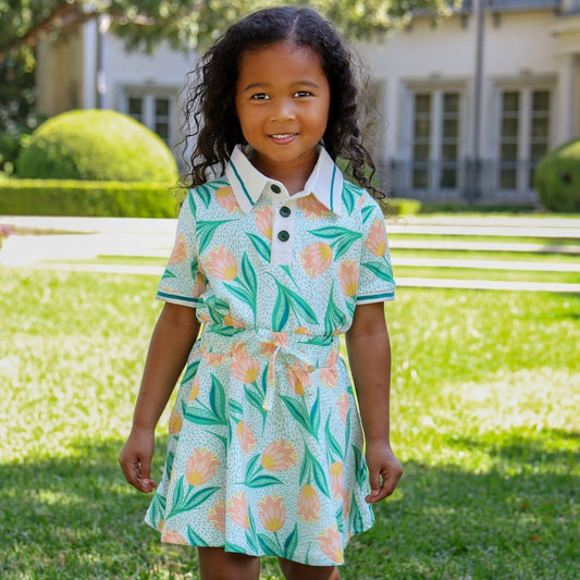 Heidi SS Polo Dress - Garden Club - Sugar Bee Clothing