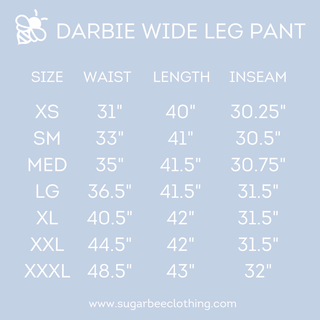 Darbie Wide Leg Pant - Blue - Sugar Bee Clothing