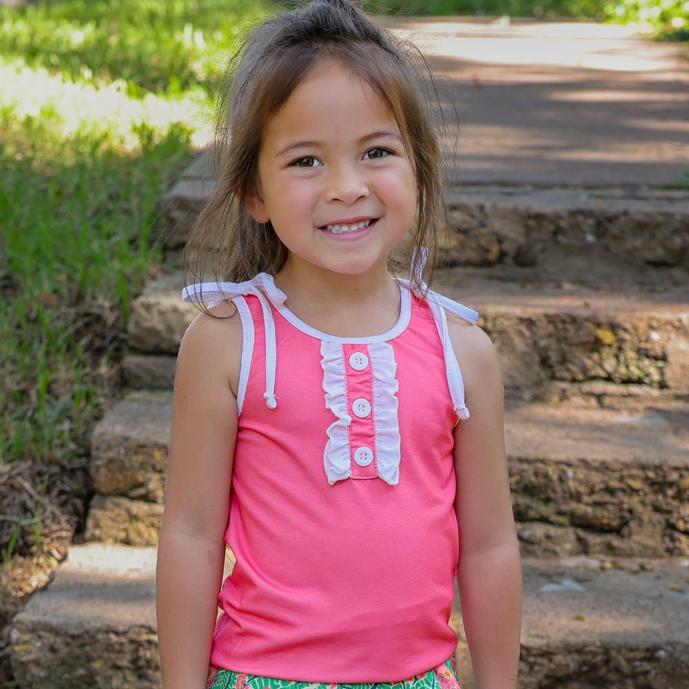 Lauren Ruffle Tank - Dusty Rosewood - Sugar Bee Clothing