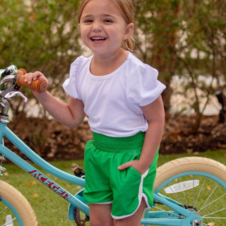 Track Shorts with Pockets - Emerald - Sugar Bee Clothing