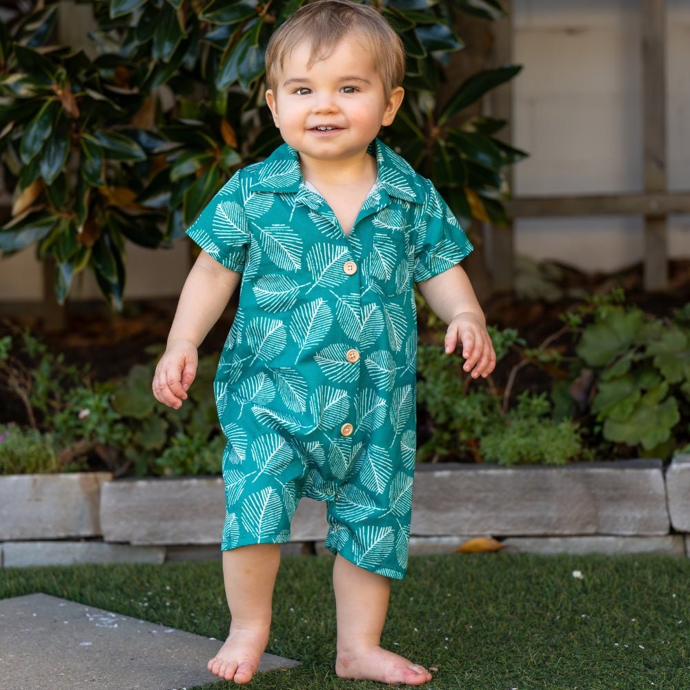 Baby Craig Woven One Piece - Explorer's Grove - Sugar Bee Clothing