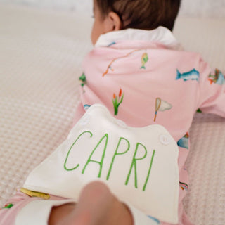 One - Piece Ruffle Buttflap Pajamas - Girls Fishing - Sugar Bee Clothing