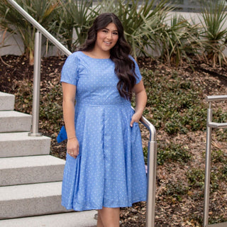 June Dress - French Blue - Sugar Bee Clothing