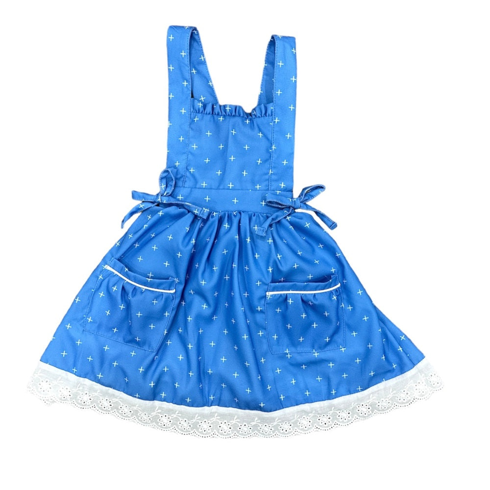 Lace Pinafore - French Blue