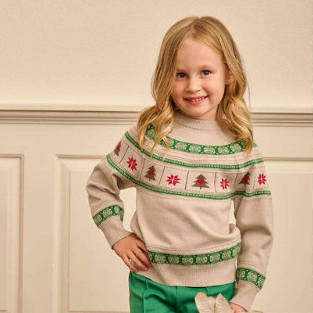 Mini Emerson Crew Sweater - Christmas Fair Isle