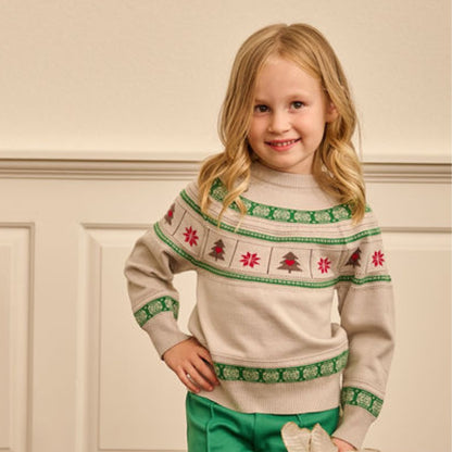 Mini Emerson Crew Sweater - Christmas Fair Isle