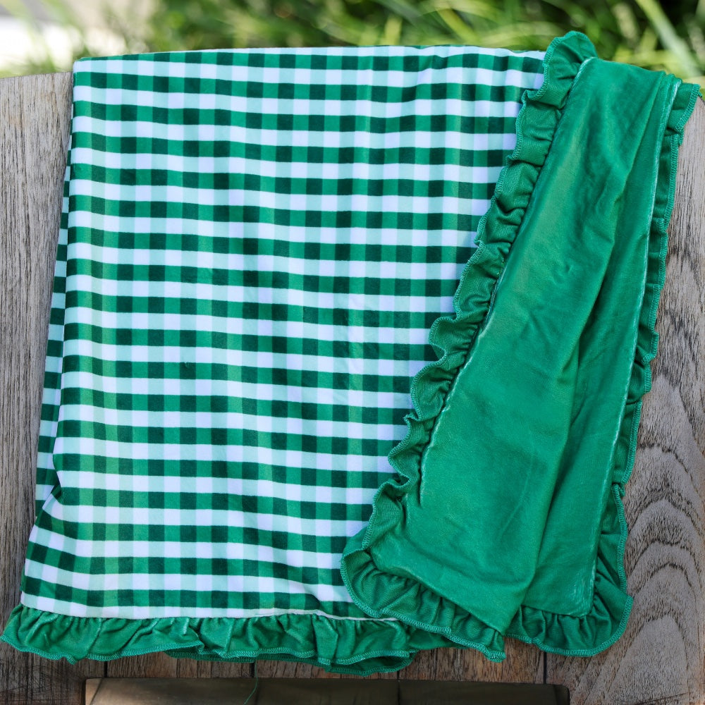 Swim Towel - Green Gingham